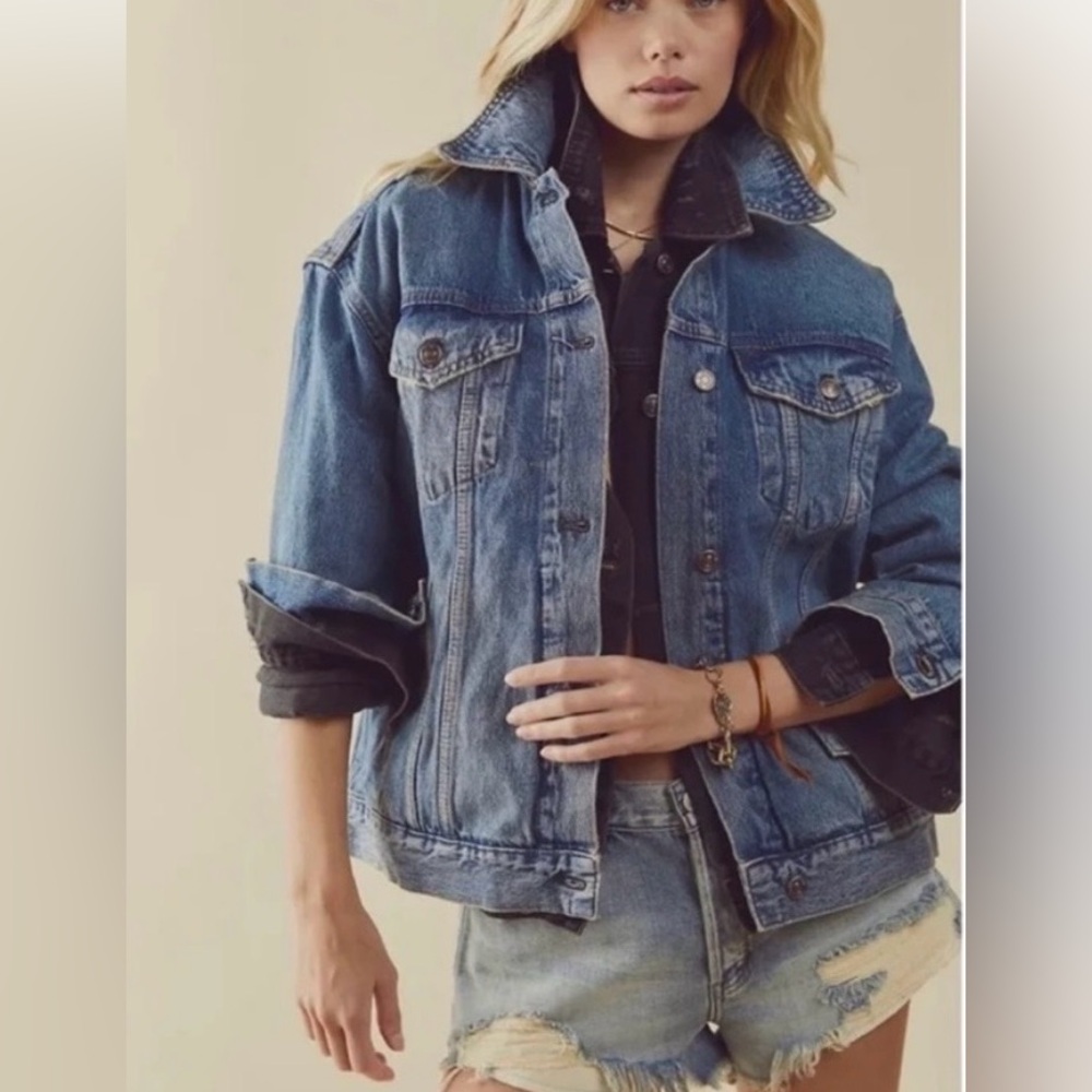 Free People Jolene Denim Jean Jacket- extra small